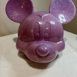 Purple Glitter Mickey hard Disney park crossbody bag